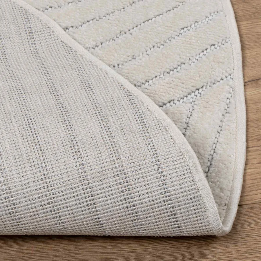 Tapis de surface Rond PALMERAS Crème Ø 160 CM Polyester - 2