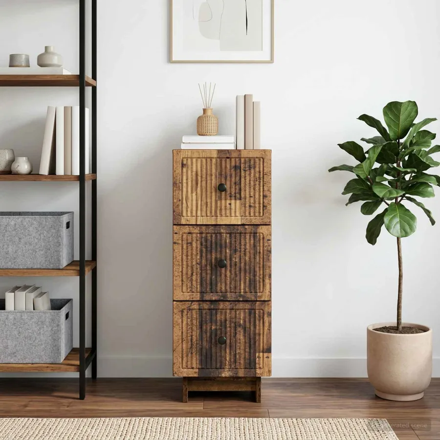 Armoire à tiroirs Bois ancien 33 x 34,5 x 90 cm - 4