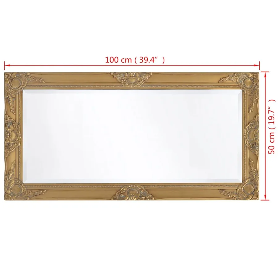 Miroir mural style baroque 100x50 cm Doré - 9