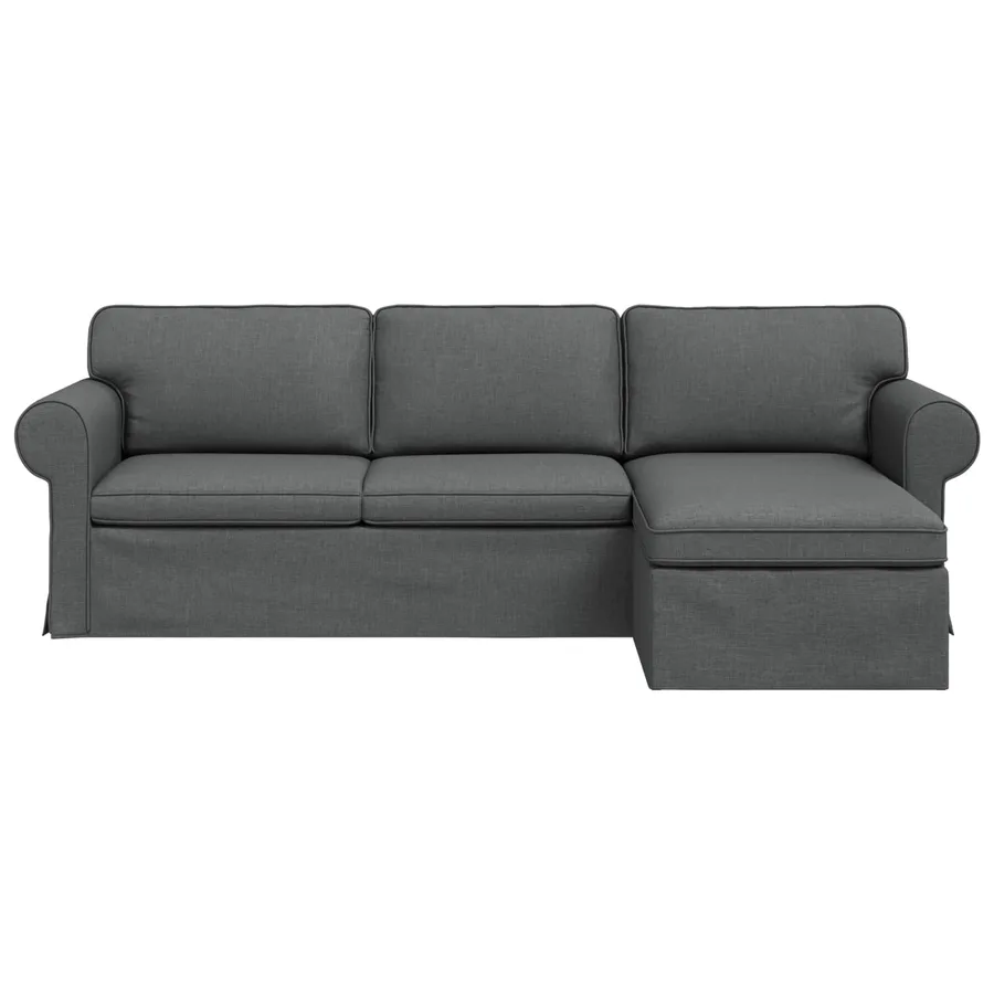 Canapé Gris foncé 245 x 138 x 80 cm tissu - 4