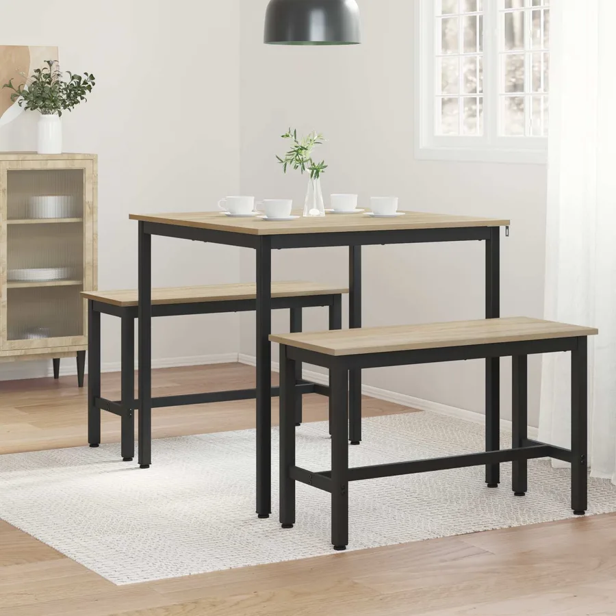 Table de salle à manger / Table de repas 80 x 80 x 75 cm MÉTAL - 4