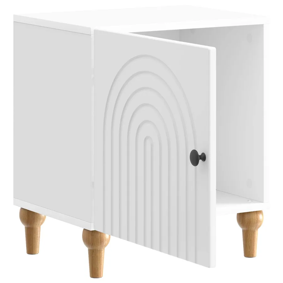 Cabinet de chevet 2 pcs Blanc brillant 43 x 34,5 x 50 cm - 6