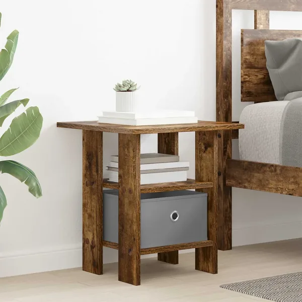 Table de chevet Chêne fumé 41 x 40 x 45 cm Bois d'ingénierie