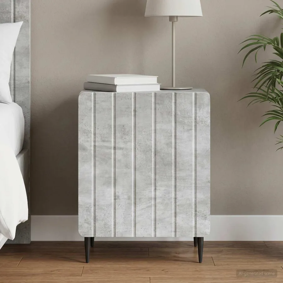 Cabinet de chevet Gris béton 43 x 34,5 x 52 cm