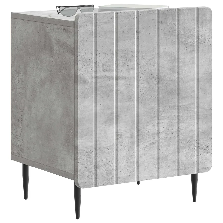 Cabinet de chevet Gris béton 43 x 34,5 x 52 cm - 3