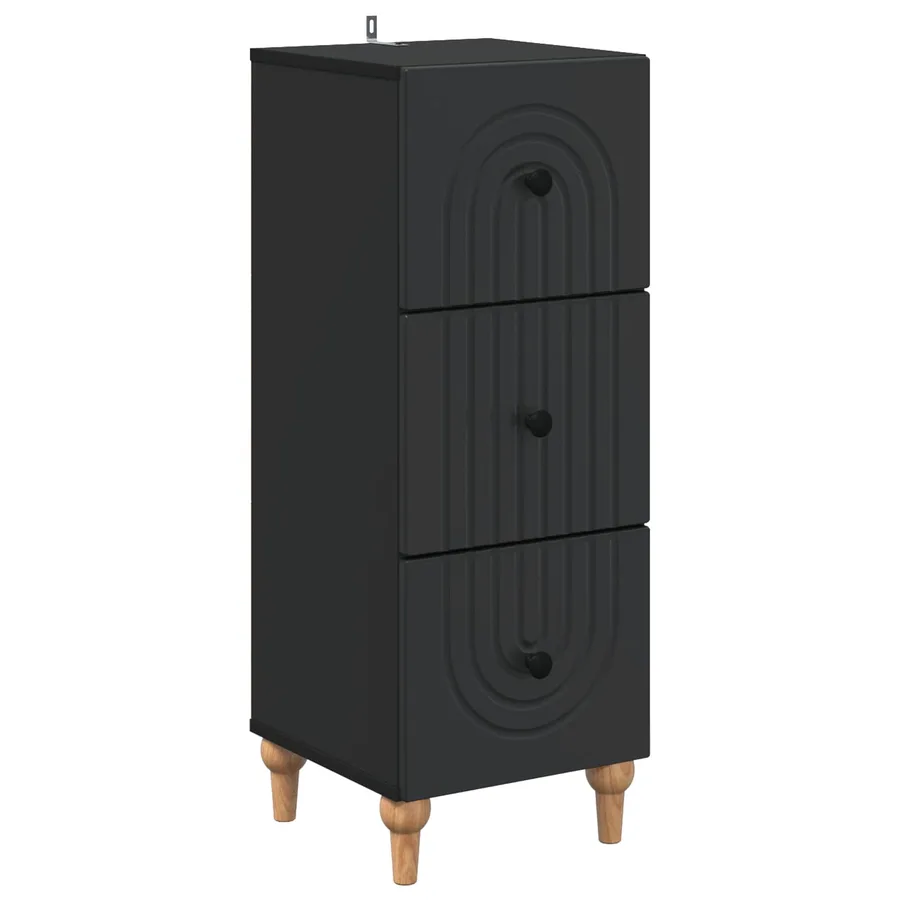 Armoire à tiroirs Noir 33 x 34,5 x 90 cm Bois d'ingénierie - 2