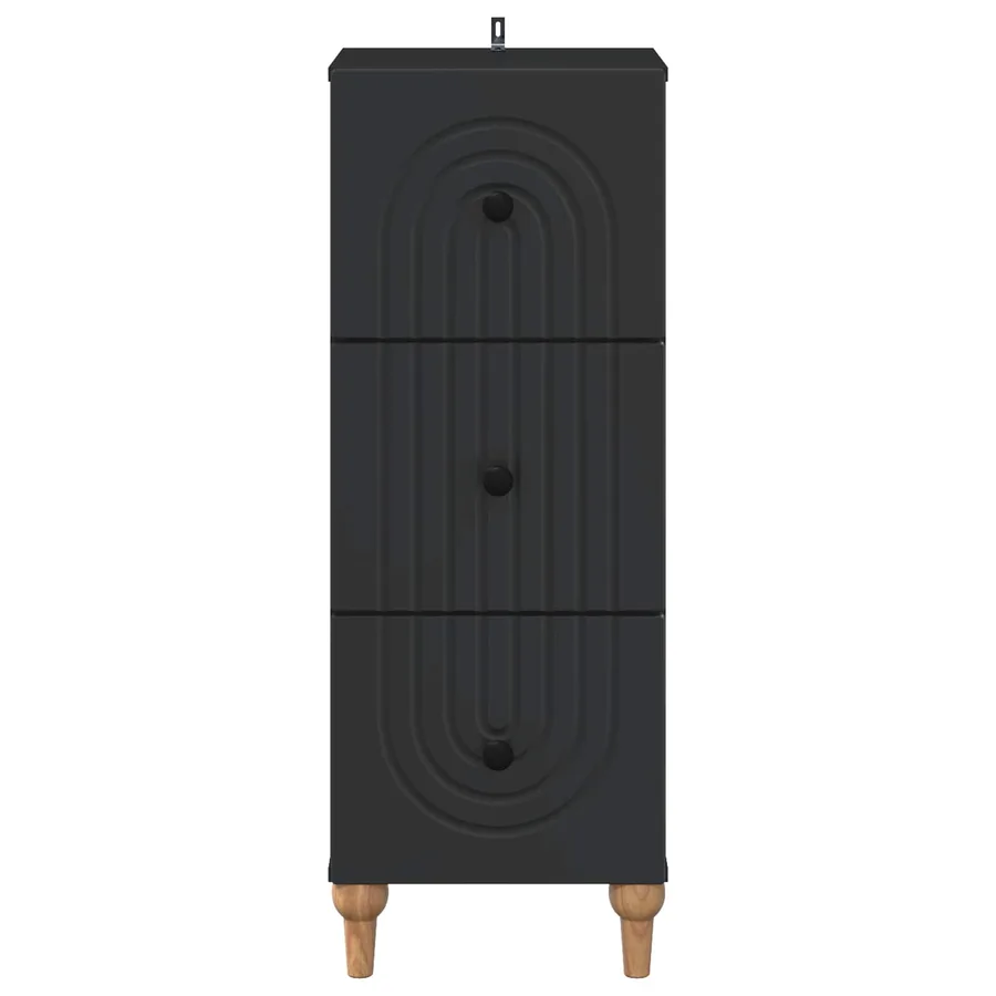 Armoire à tiroirs Noir 33 x 34,5 x 90 cm Bois d'ingénierie - 6