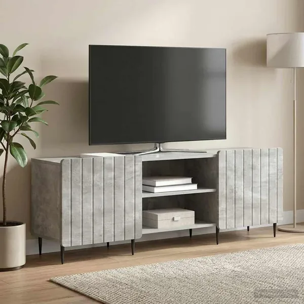 Meuble TV Gris béton 150 x 31 x 52 cm Bois d'ingénierie