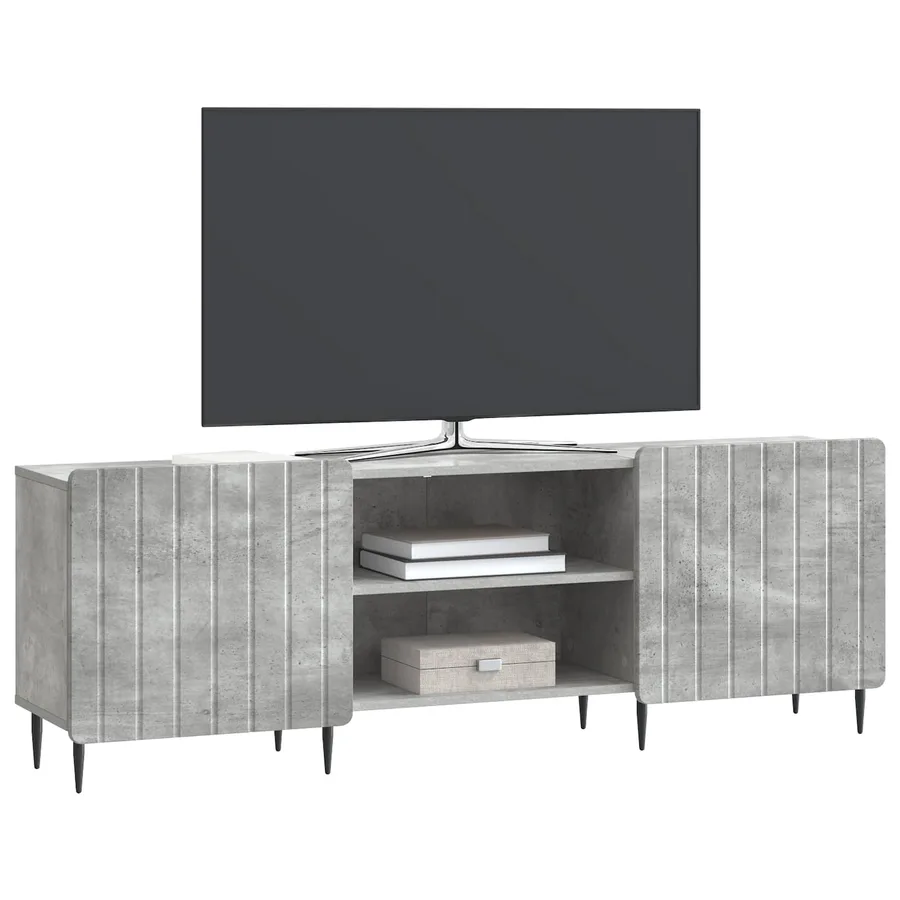 Meuble TV Gris béton 150 x 31 x 52 cm Bois d'ingénierie - 3