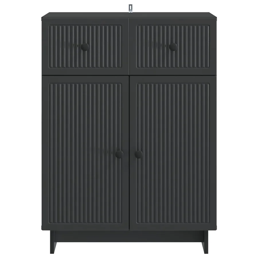Buffet avec tiroir Noir 66 x 34,5 x 90 cm Bois d'ingénierie - 6
