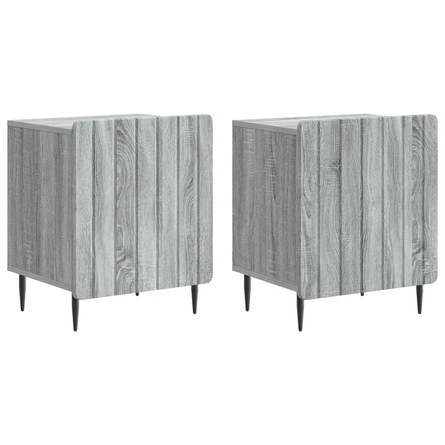 Cabinet de chevet 2 pcs Sonoma gris 43 x 34,5 x 52 cm - 2