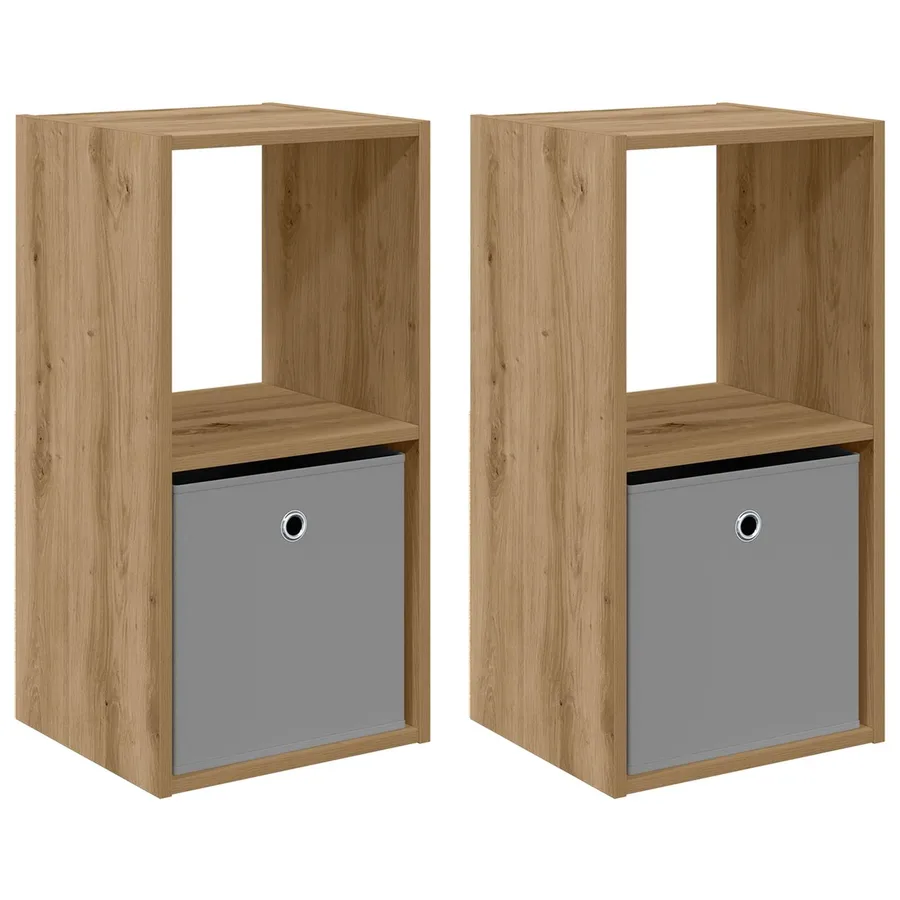 Table de chevet 2 pc Chêne artisanal 35 x 32 x 68,5 cm - 2