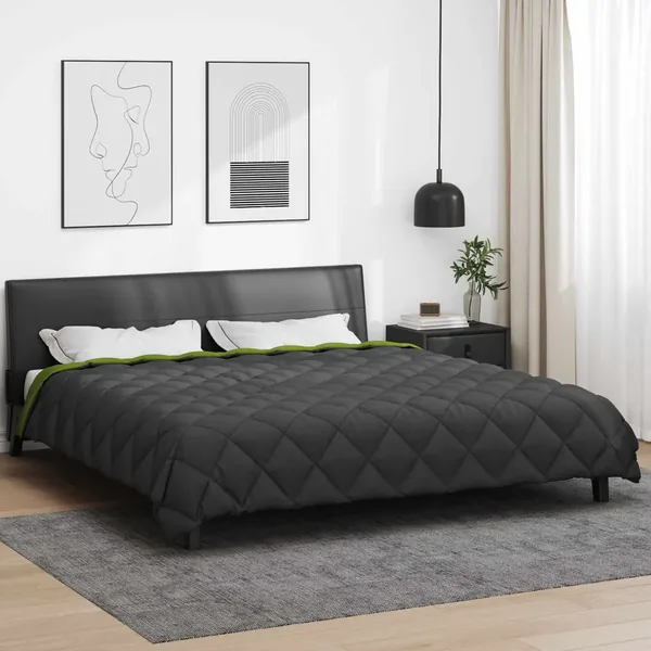 Duvet d'hiver Vert et Anthracite 200 x 200 cm Microfibre