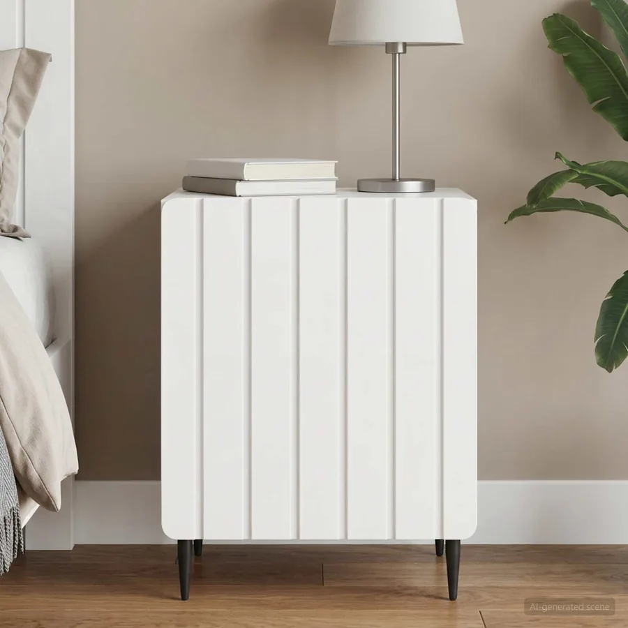 Cabinet de chevet Blanc brillant 43 x 34,5 x 52 cm