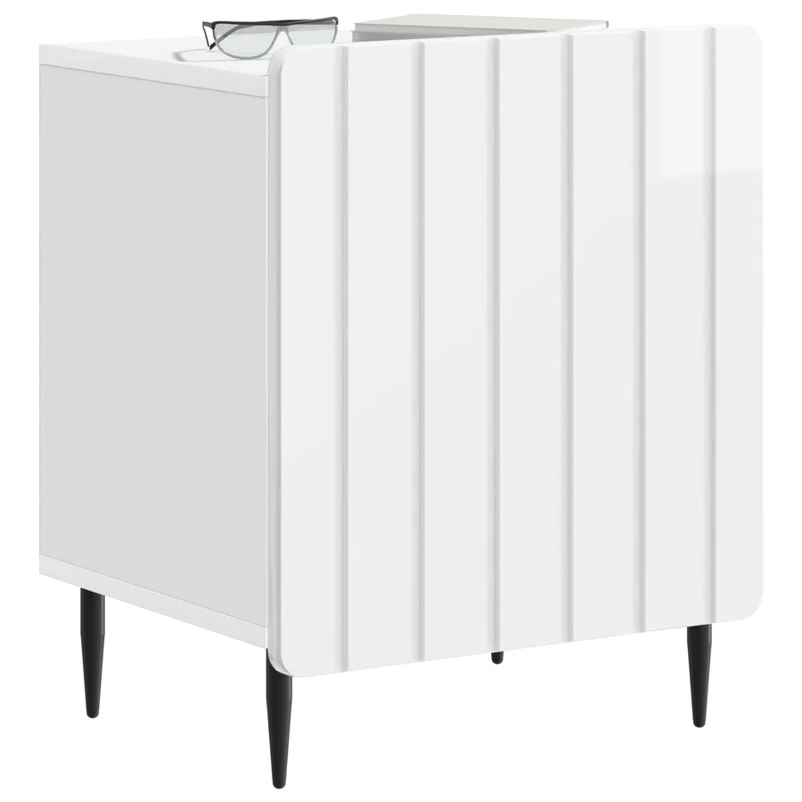 Cabinet de chevet Blanc brillant 43 x 34,5 x 52 cm - 3
