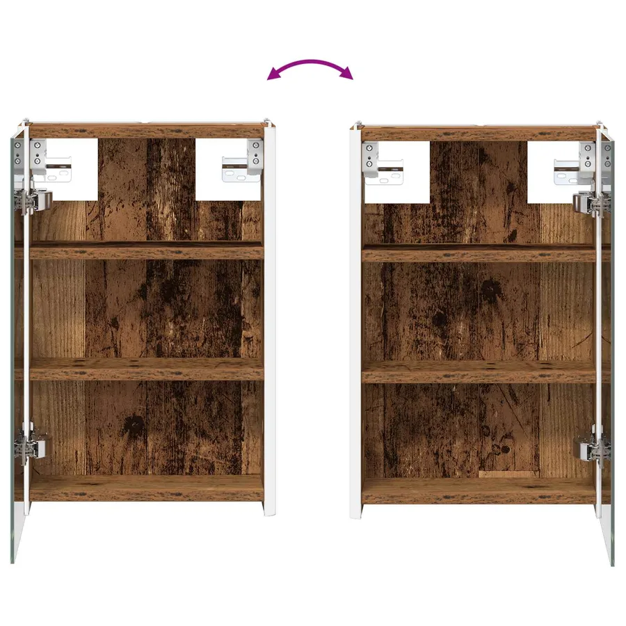 Armoire Miroir de Salle de Bain Bois ancien 33 x 11,5 x 50 cm - 12