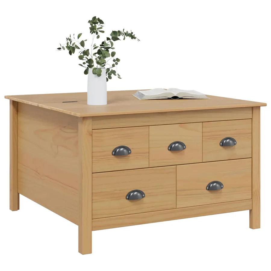Table basse avec tiroir HILL Marron miel 79,5 x 79,5 x 49 cm - 3