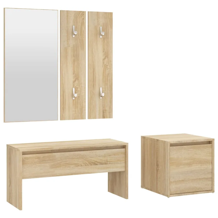 Ensemble de meubles de couloir Chêne sonoma Bois d'ingénierie - 2