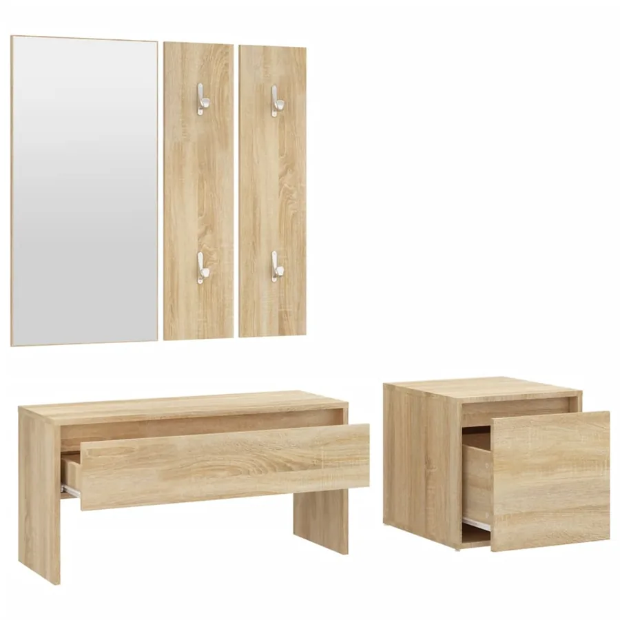 Ensemble de meubles de couloir Chêne sonoma Bois d'ingénierie - 5
