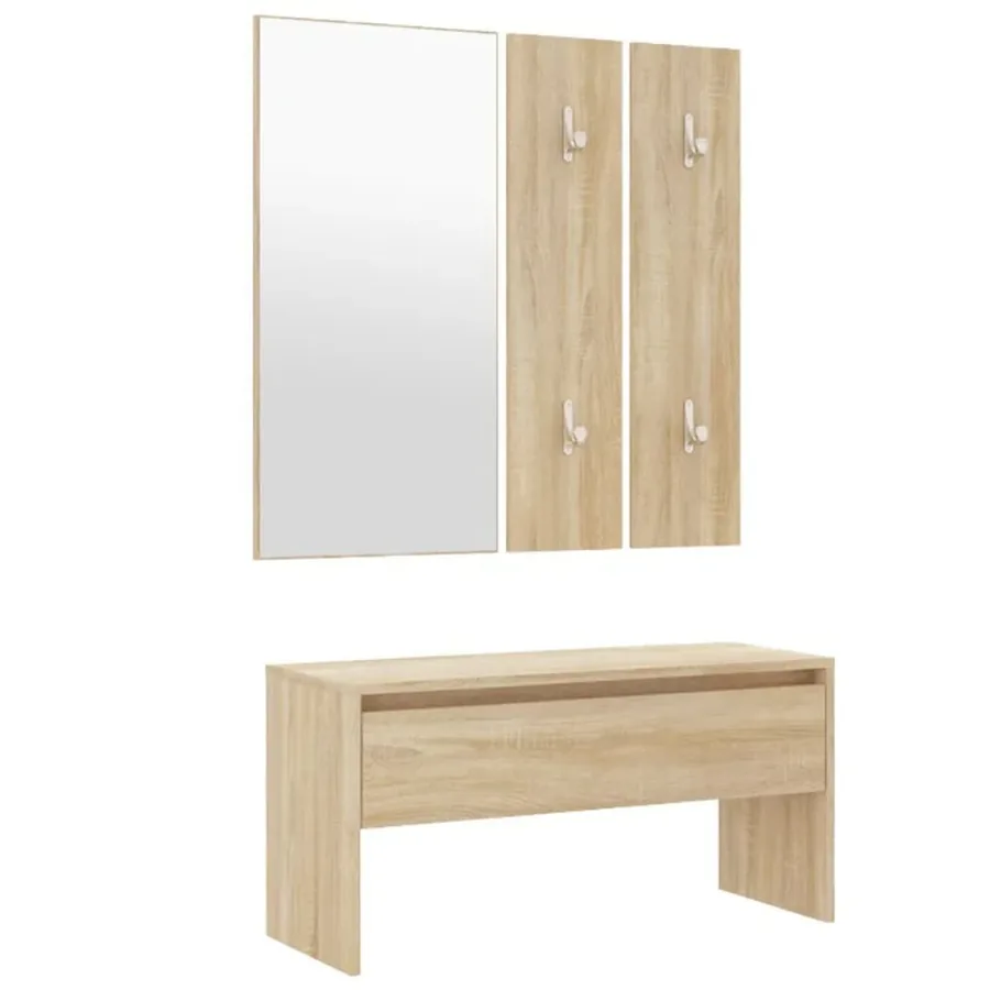 Ensemble de meubles de couloir Chêne sonoma Bois d'ingénierie - 6