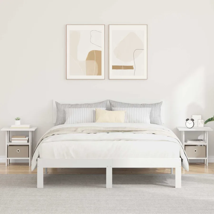 Table de chevet 2 pcs Blanc 41 x 40 x 45 cm Bois d'ingénierie