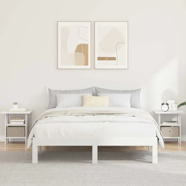 Table de chevet 2 pcs Blanc 41 x 40 x 45 cm Bois d'ingénierie