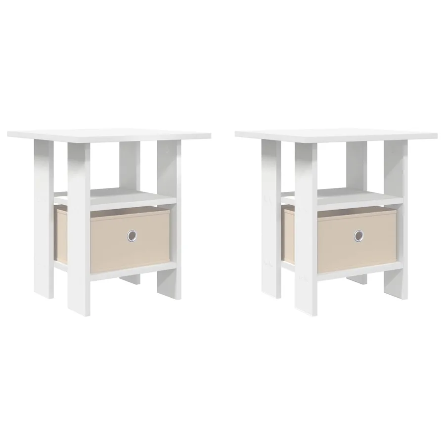 Table de chevet 2 pcs Blanc 41 x 40 x 45 cm Bois d'ingénierie - 2