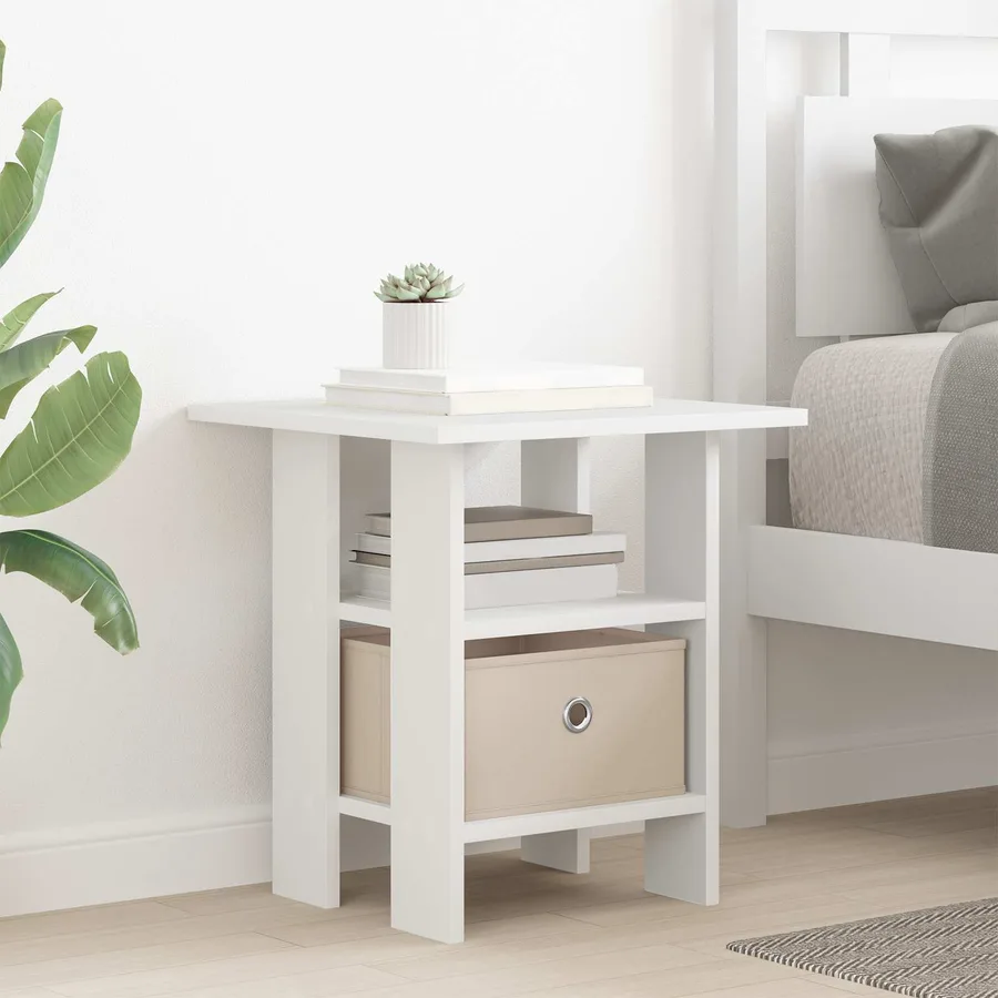 Table de chevet 2 pcs Blanc 41 x 40 x 45 cm Bois d'ingénierie - 4