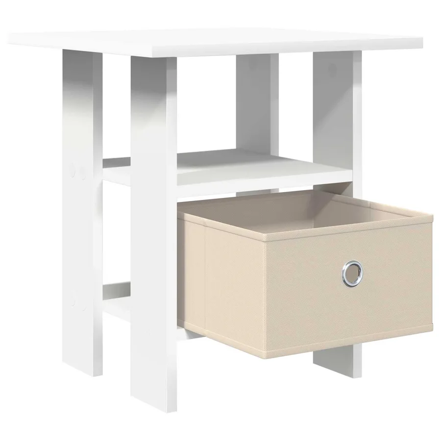 Table de chevet 2 pcs Blanc 41 x 40 x 45 cm Bois d'ingénierie - 5
