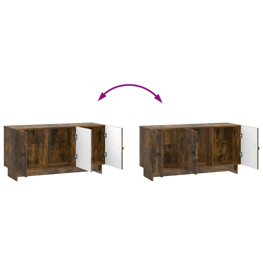 Meuble TV Chêne fumé 99 x 34,5 x 50 cm Bois d'ingénierie - 11