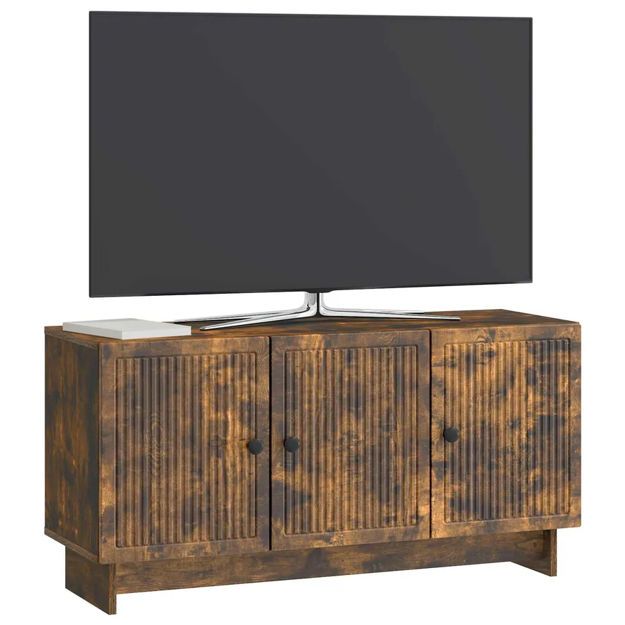 Meuble TV Chêne fumé 99 x 34,5 x 50 cm Bois d'ingénierie - 3