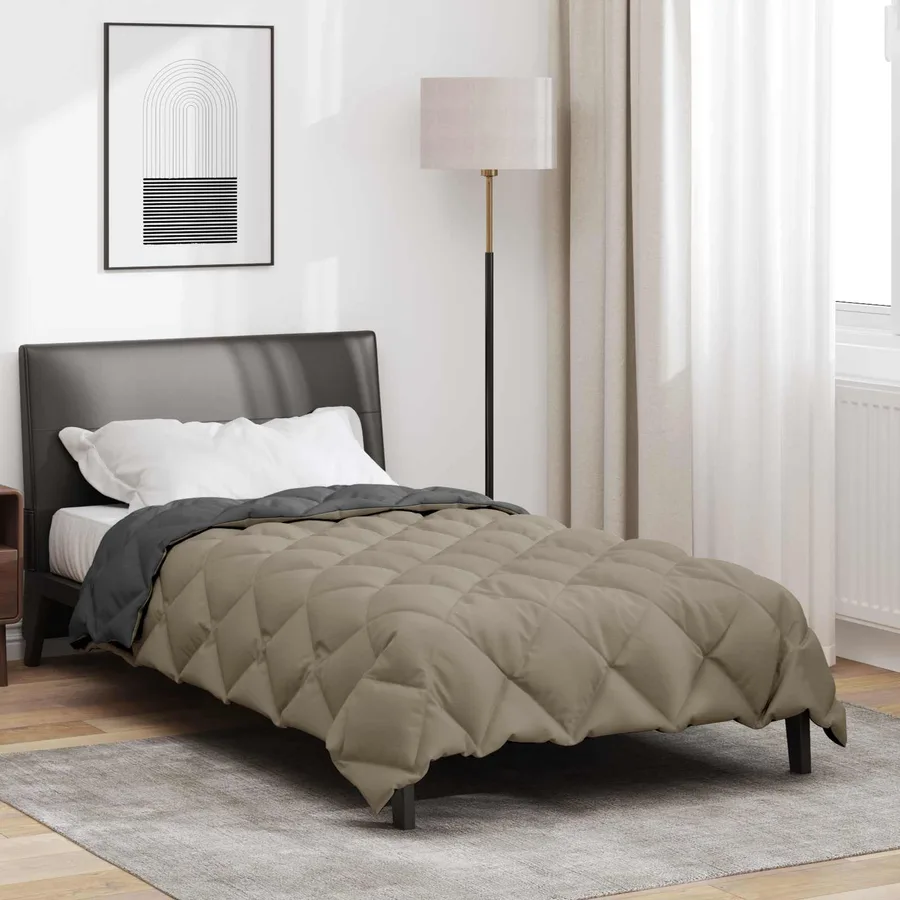 Duvet d'hiver Gris clair et anthracite 155 x 220 cm Microfibre - 4
