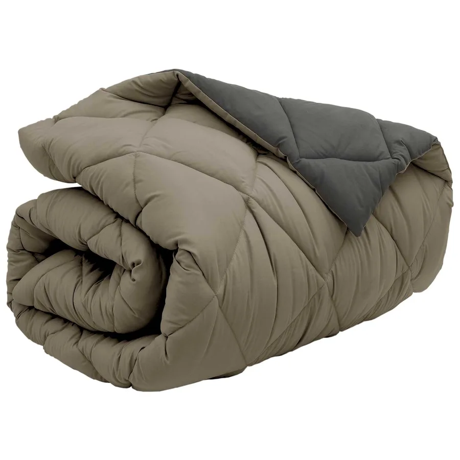 Duvet d'hiver Gris clair et anthracite 155 x 220 cm Microfibre - 5