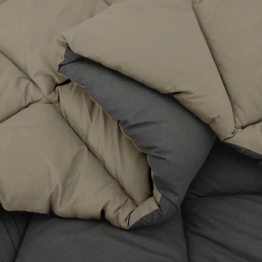 Duvet d'hiver Gris clair et anthracite 155 x 220 cm Microfibre - 6