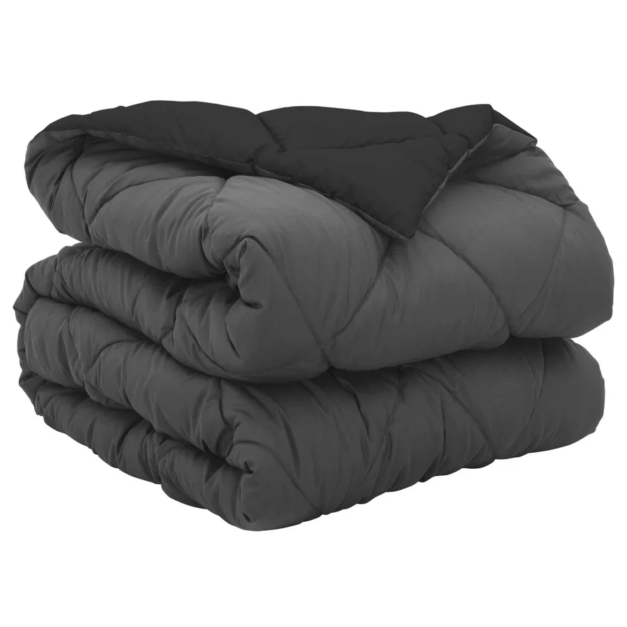 Duvet complet toute l'année Noir et anthracite 135 x 220 cm - 2