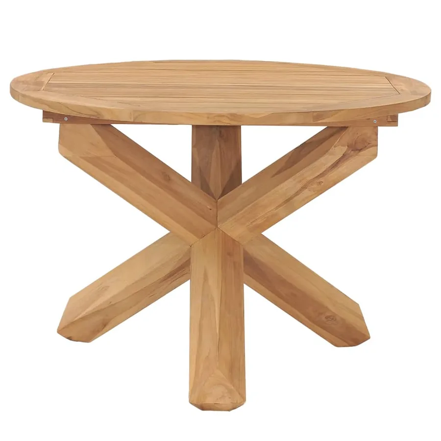 Table à dîner de jardin Ø110x75 cm Bois de teck massif - 2