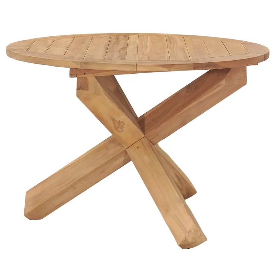 Table à dîner de jardin Ø110x75 cm Bois de teck massif - 3