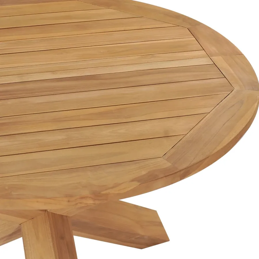 Table à dîner de jardin Ø110x75 cm Bois de teck massif - 4