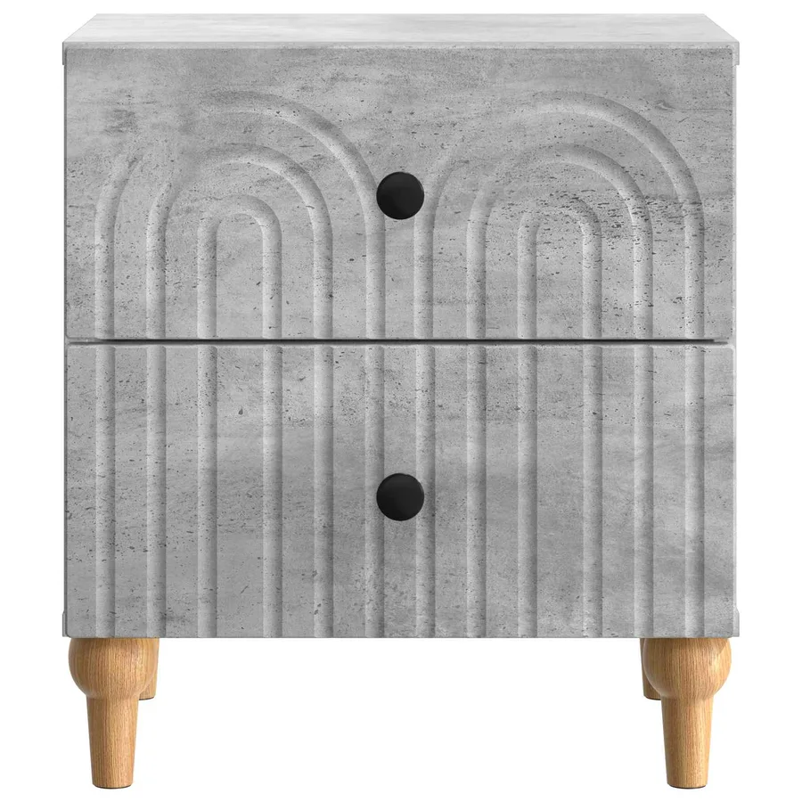 Cabinet de chevet 2 pcs Gris béton 43 x 34,5 x 48 cm - 7