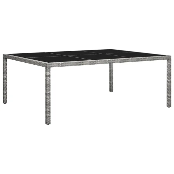 Table à manger d'extérieur Gris 200x150x74 cm Résine tressée
