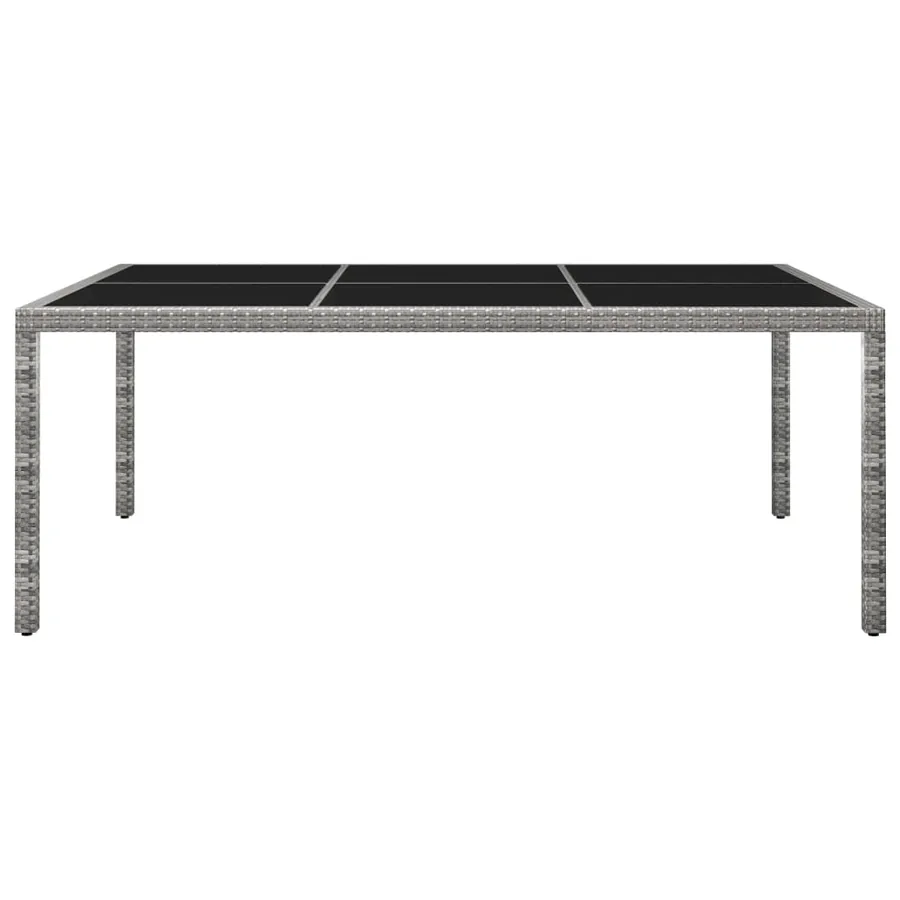 Table à manger d'extérieur Gris 200x150x74 cm Résine tressée - 2
