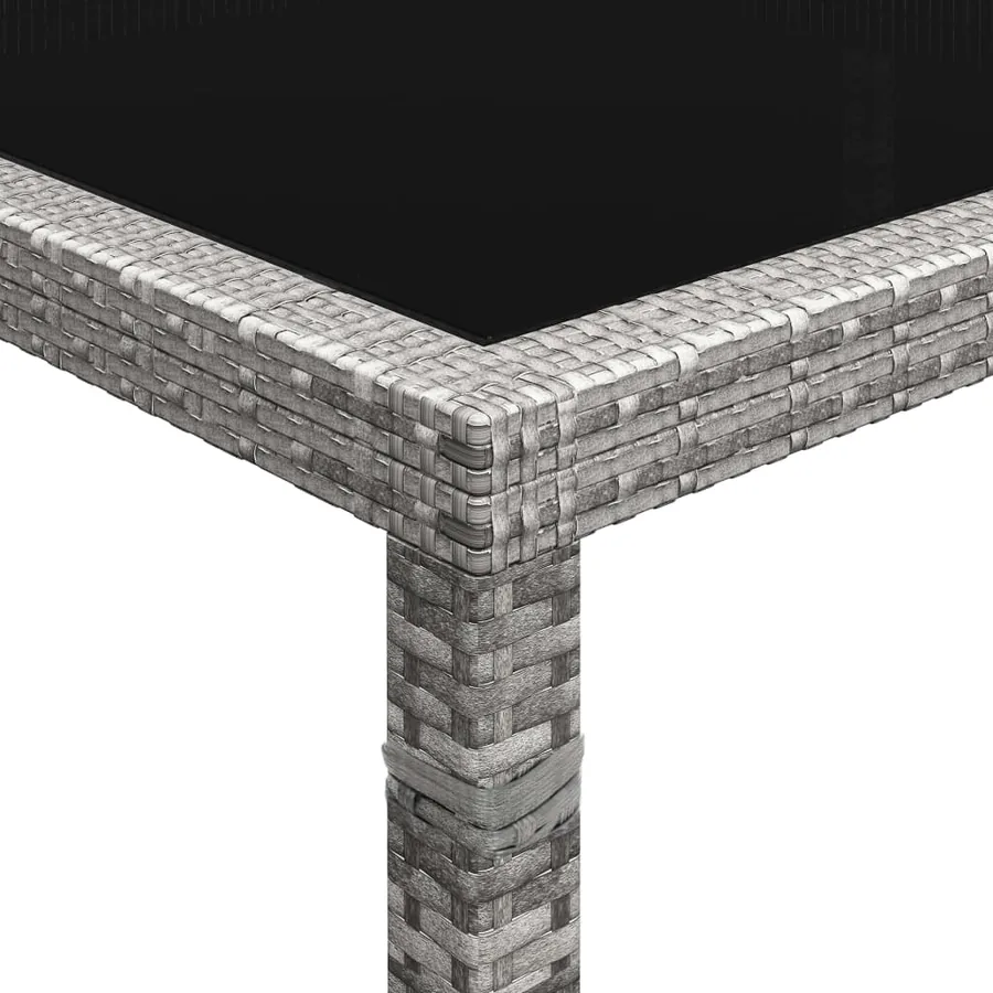 Table à manger d'extérieur Gris 200x150x74 cm Résine tressée - 3