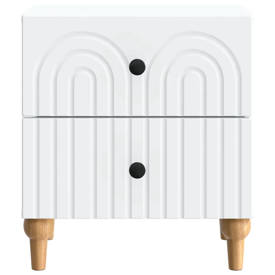 Cabinet de chevet avec tiroir 2 pcs Blanc 43 x 34,5 x 48 cm - 7