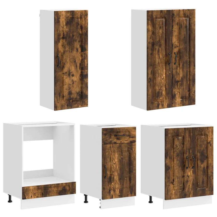 Unité de cuisine KALMAR 5 pcs Chêne fumé Bois d'ingénierie - 3