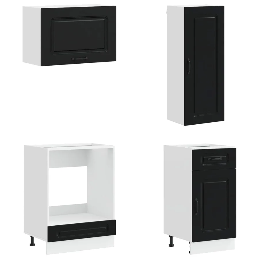 Unité de cuisine KALMAR 8 pcs Noir Bois d'ingénierie - 4
