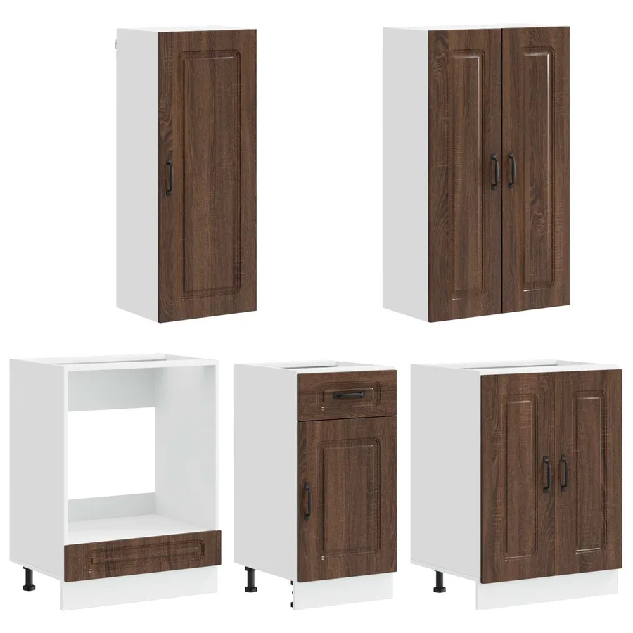 Unité de cuisine KALMAR 5 pcs Chêne brun Bois d'ingénierie - 3