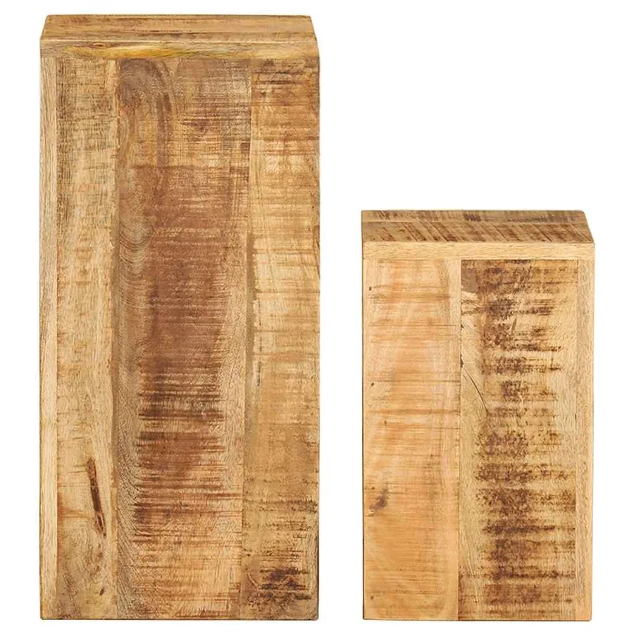 Supports pour plantes 2 pcs bois solide de manguier - 4