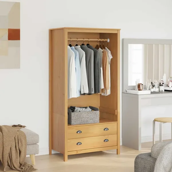 Armoire HILL Marron miel 84 x 50 x 170 cm Pin massif