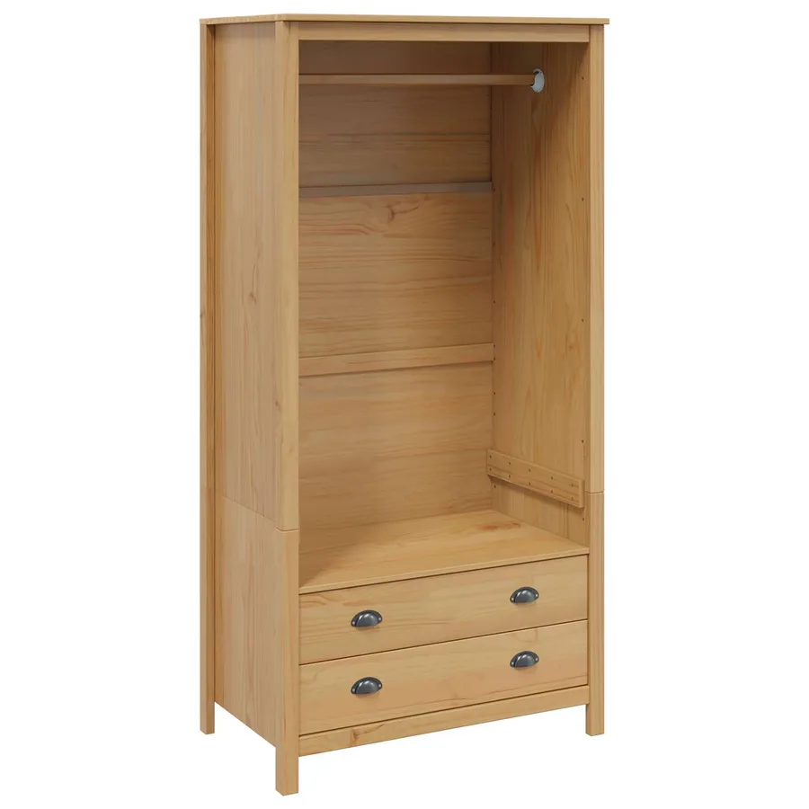 Armoire HILL Marron miel 84 x 50 x 170 cm Pin massif - 2