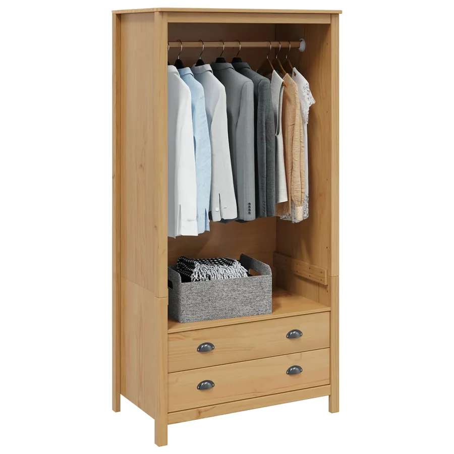 Armoire HILL Marron miel 84 x 50 x 170 cm Pin massif - 3